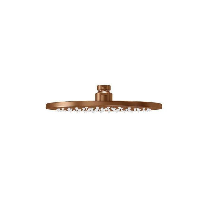 Meir Round Shower Rose 200mm - Lustre Bronze-blue-leaf-bathware