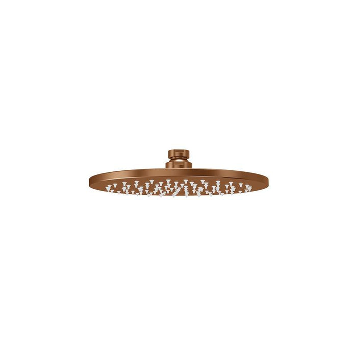 Meir Round Shower Rose 200mm - Lustre Bronze-blue-leaf-bathware
