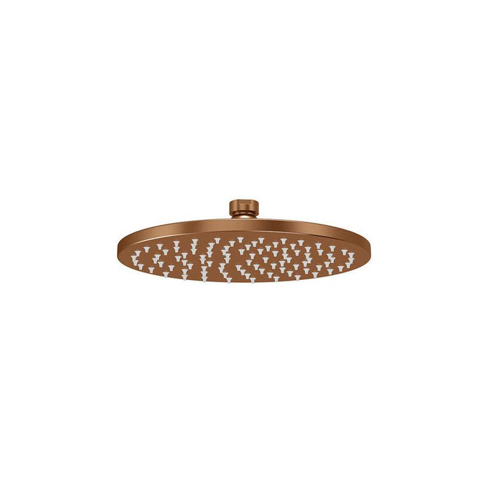 Meir Round Shower Rose 200mm - Lustre Bronze-blue-leaf-bathware