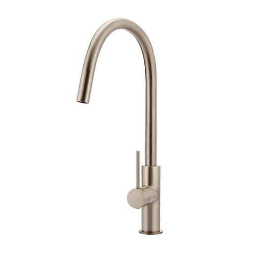 Meir Round Piccola Pull Out Kitchen Mixer Tap - Champagne-blue-leaf-bathware