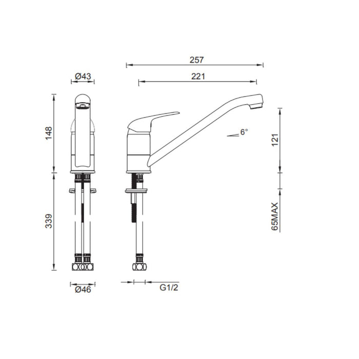 Abey Gareth Ashton Mix Master MK1 Sink Mixer 35mm