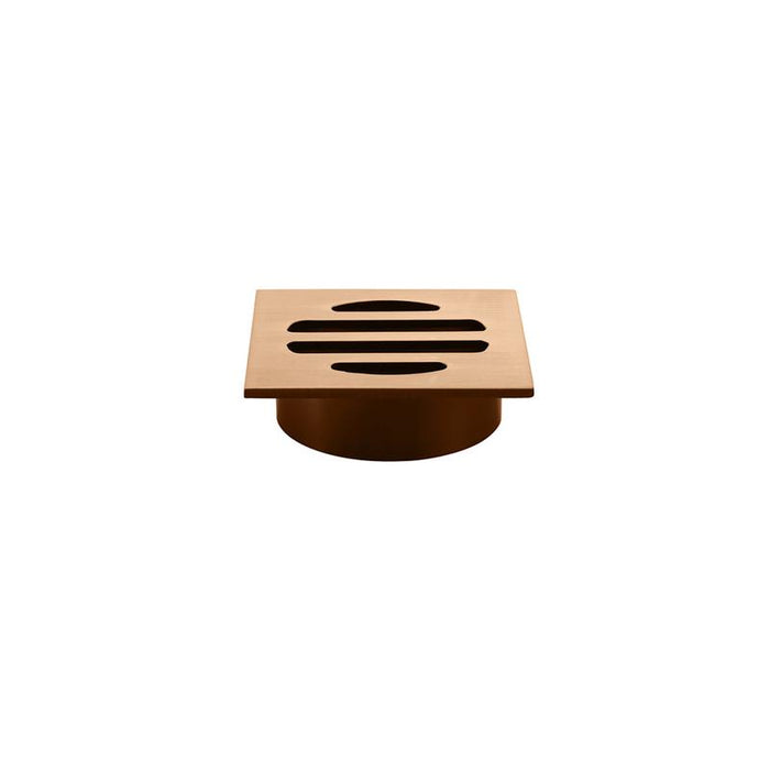 Meir Square Floor Grate Shower Drain 50mm outlet - Lustre Bronze-blue-leaf-bathware