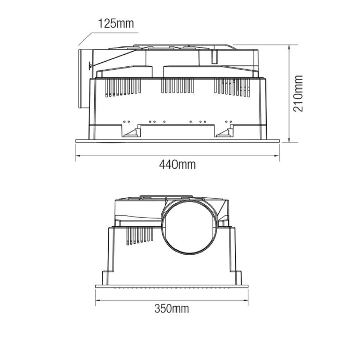 Martec Phoenix Mini 3-in-1 Fan Heater, Light and Exhaust - Matt Black-MBHPM1000M-blue-leaf-bathware