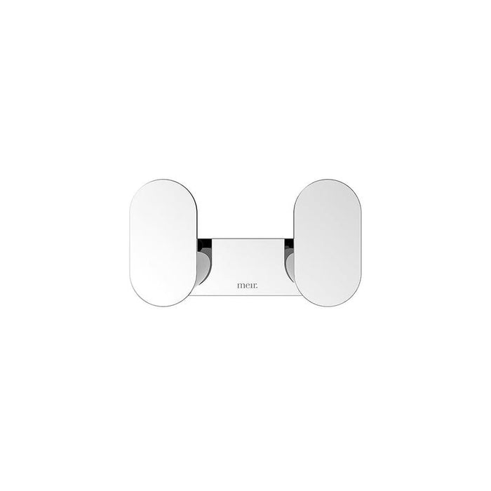 Meir Curvaé Double Robe Hook - Polished Chrome-blue-leaf-bathware