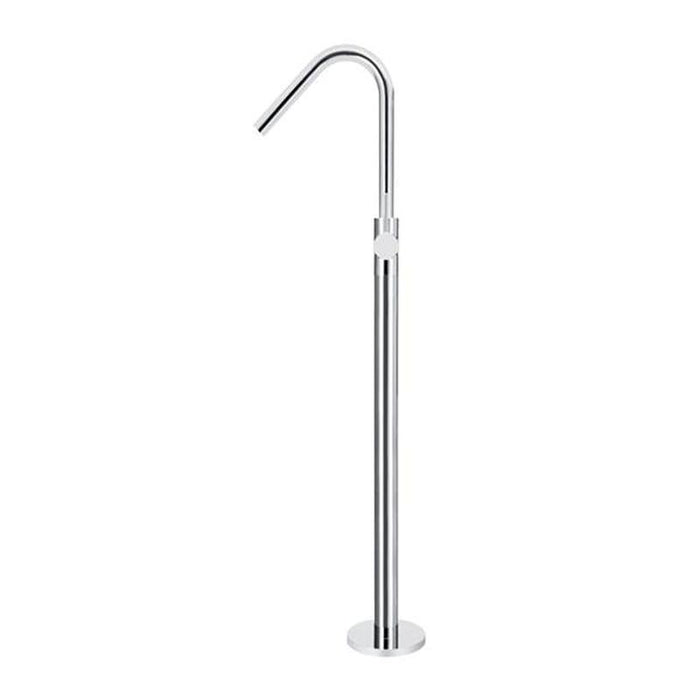 Meir Freestanding Round Bath Mixer with Hand Spray - Chrome-blue-leaf-bathware