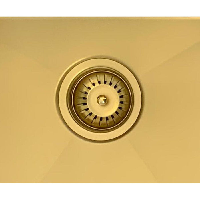 Meir Lavello Kitchen Sink - Double Bowl 860 x 440 - Brushed Bronze Gold-blue-leaf-bathware