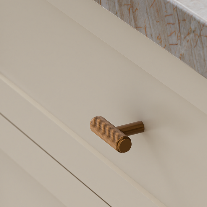 Meir Öppen T-Pull Cabinet Handle (Brushed) - Lustre Bronze-blue-leaf-bathware