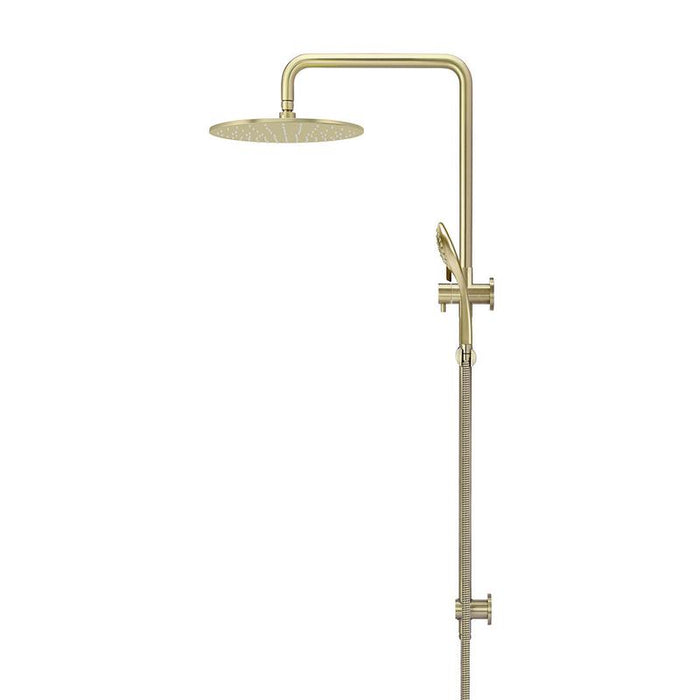 Meir Round Combination Shower Rail 300mm Rose, Three Function Hand Shower - PVD Tiger Bronze-blue-leaf-bathware