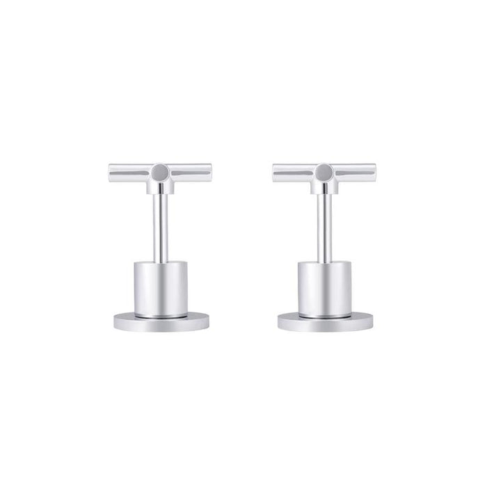 Meir Round Cross Handle Jumper Valve Wall Top Assemblies - Polished Chrome-blue-leaf-bathware