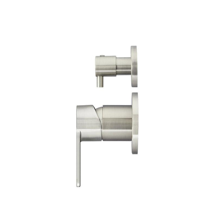 Meir Round Diverter Mixer Paddle Handle Trim Kit (In-wall Body Not Included) - PVD Brushed Nickel-blue-leaf-bathware