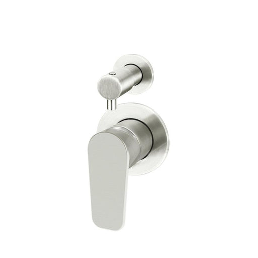 Meir Round Diverter Mixer Paddle Handle Trim Kit (In-wall Body Not Included) - PVD Brushed Nickel-blue-leaf-bathware