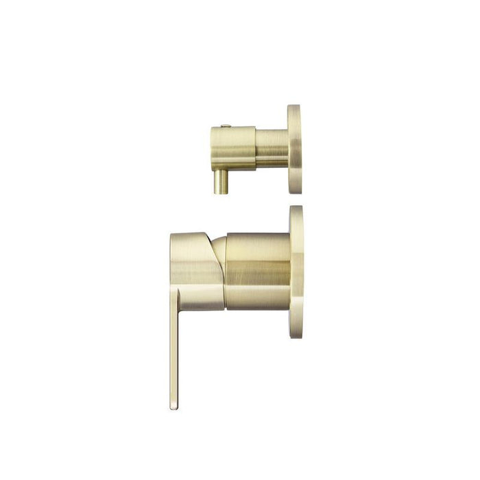 Meir Round Diverter Mixer Paddle Handle Trim Kit (In-wall Body Not Included) - PVD Tiger Bronze-blue-leaf-bathware
