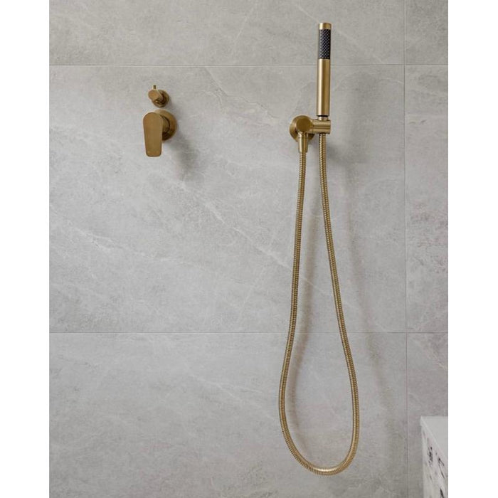 Meir Round Diverter Mixer Paddle Handle Trim Kit (In-wall Body Not Included) - PVD Tiger Bronze-blue-leaf-bathware