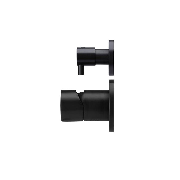 Meir Round Diverter Mixer Pinless Handle Trim Kit (In-wall Body Not Included) - Matte Black-blue-leaf-bathware