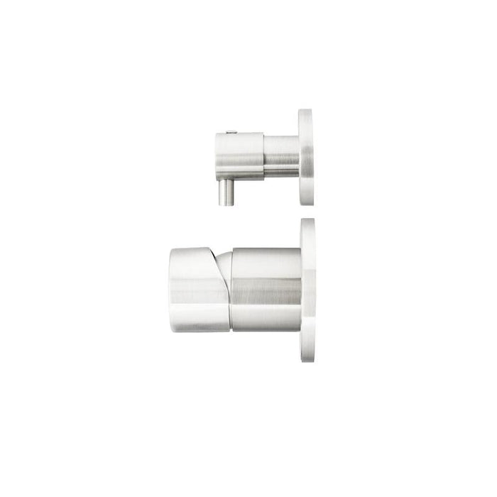 Meir Round Diverter Mixer Pinless Handle Trim Kit (In-wall Body Not Included) - PVD Brushed Nickel-blue-leaf-bathware