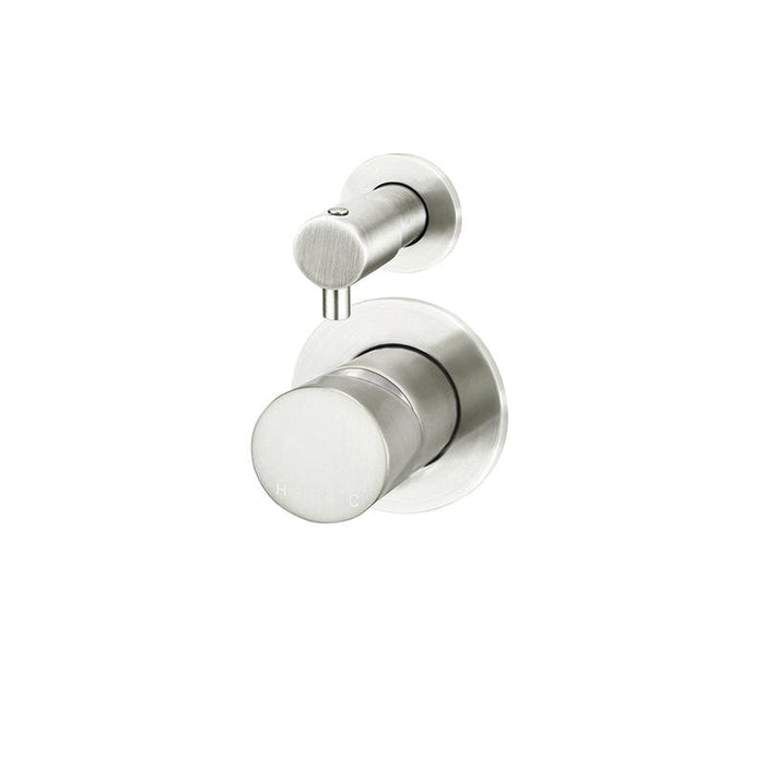 Meir Round Diverter Mixer Pinless Handle Trim Kit (In-wall Body Not Included) - PVD Brushed Nickel-blue-leaf-bathware