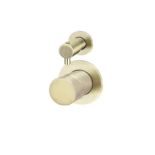 Meir Round Diverter Mixer Pinless Handle Trim Kit (In-wall Body Not Included) - PVD Tiger Bronze-blue-leaf-bathware