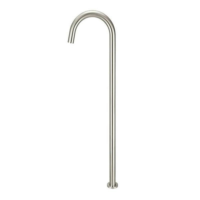 Meir Round Freestanding Bath Filler - Brushed Nickel-blue-leaf-bathware