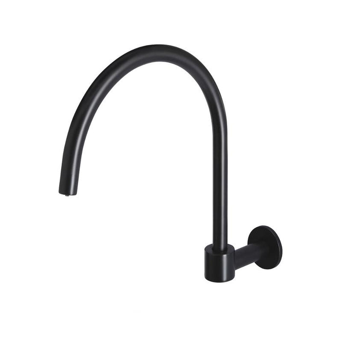 Meir Round High-Rise Swivel Wall Spout - Matte Black-blue-leaf-bathware
