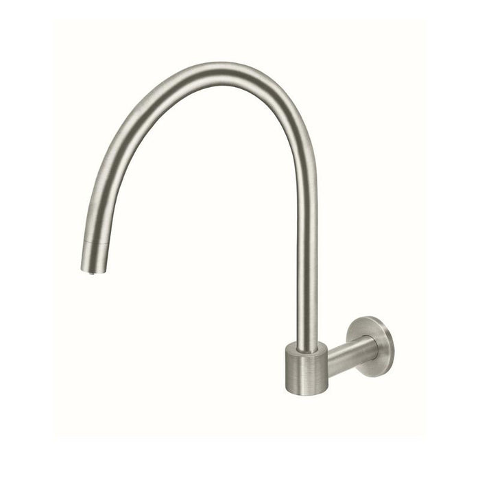 Meir Round High-Rise Swivel Wall Spout - PVD Brushed Nickel-blue-leaf-bathware