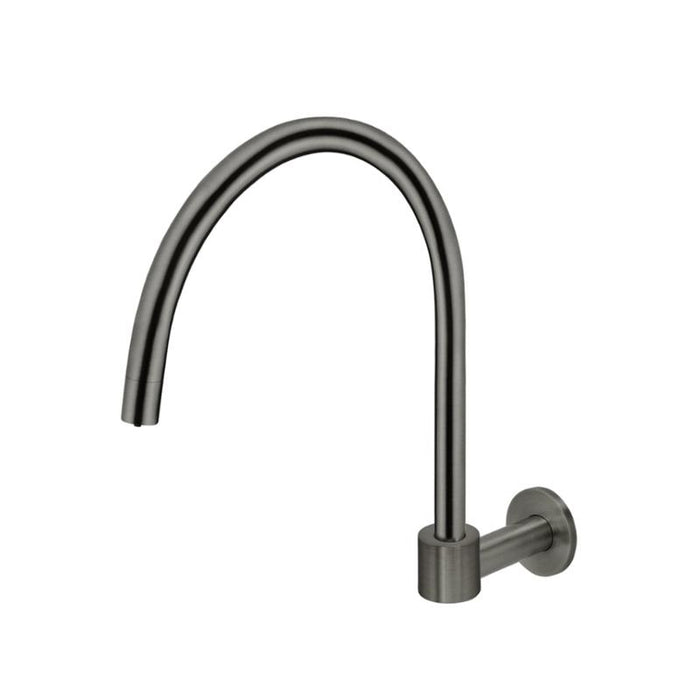 Meir Round High-Rise Swivel Wall Spout - Shadow Gunmetal-blue-leaf-bathware