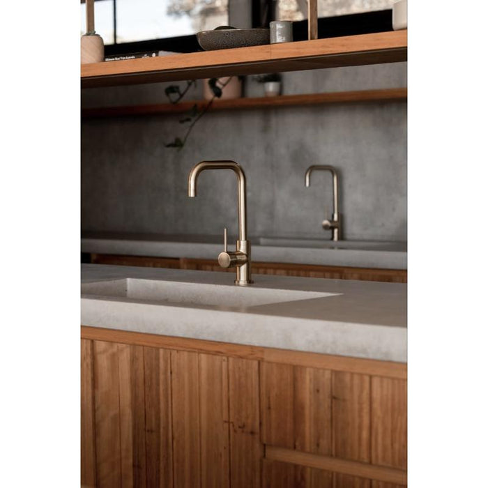 Meir Round Kitchen Mixer Tap - PVD Tiger Bronze-blue-leaf-bathware