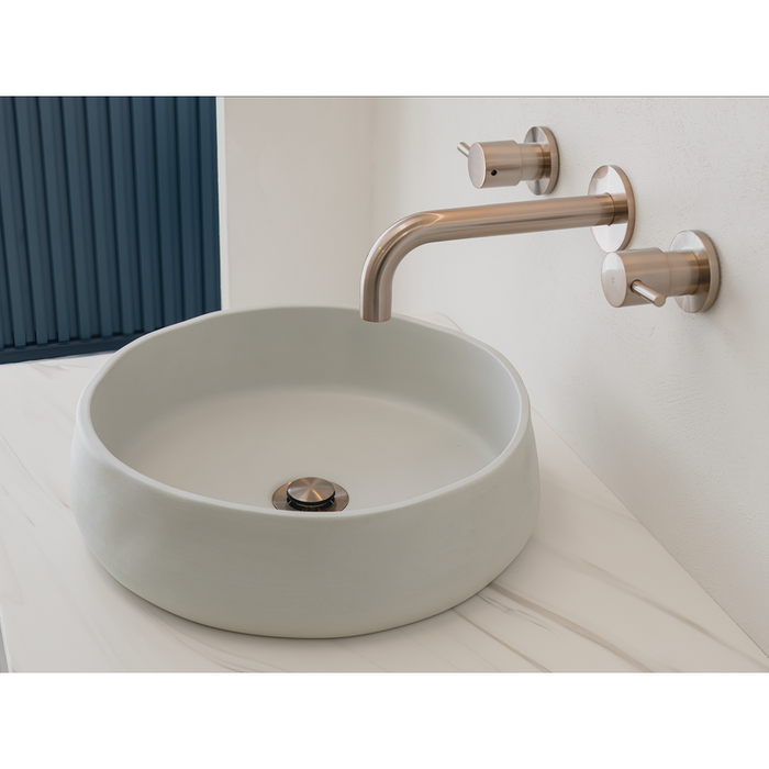 Meir Round Quarter Turn Wall Top Assemblies - Champagne-blue-leaf-bathware