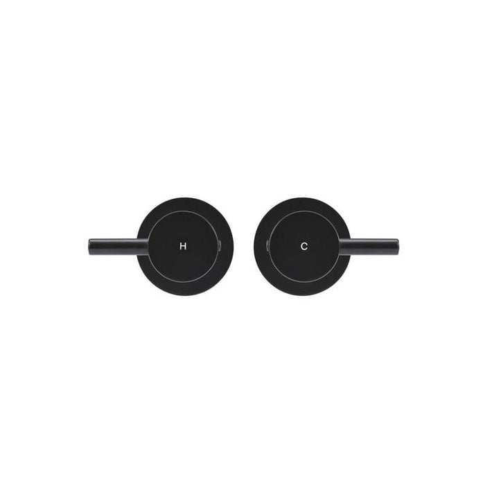 Meir Round Quarter Turn Wall Top Assemblies - Matte Black-blue-leaf-bathware