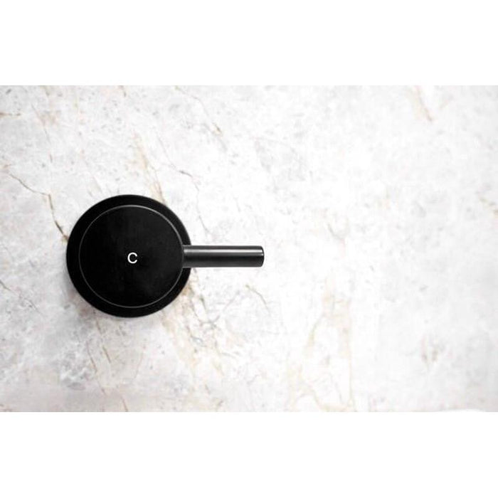 Meir Round Quarter Turn Wall Top Assemblies - Matte Black-blue-leaf-bathware