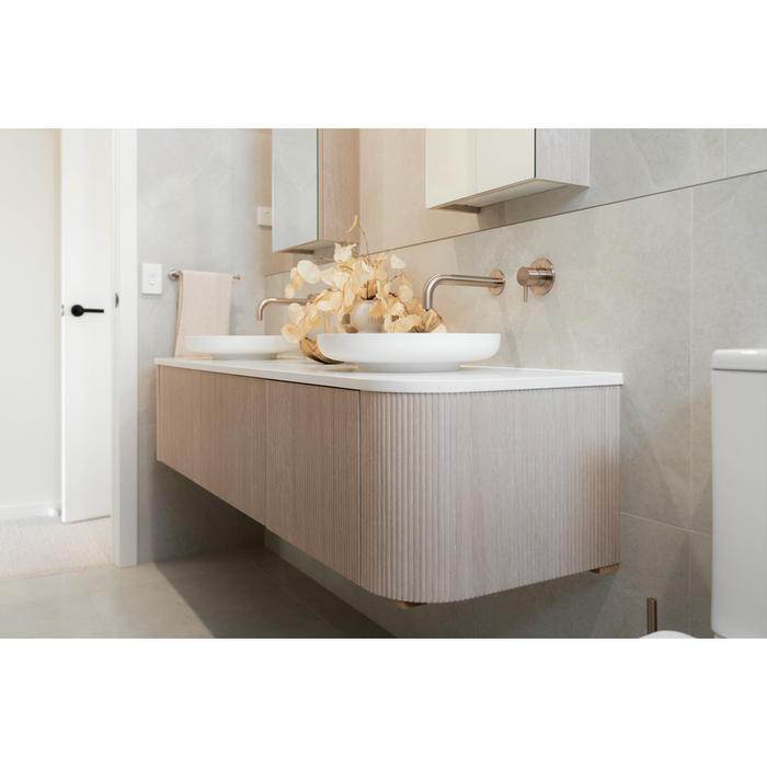 Meir Round Wall Mixer Short Pin–lever Trim Kit (In-wall Body Not Included) - Champagne-blue-leaf-bathware