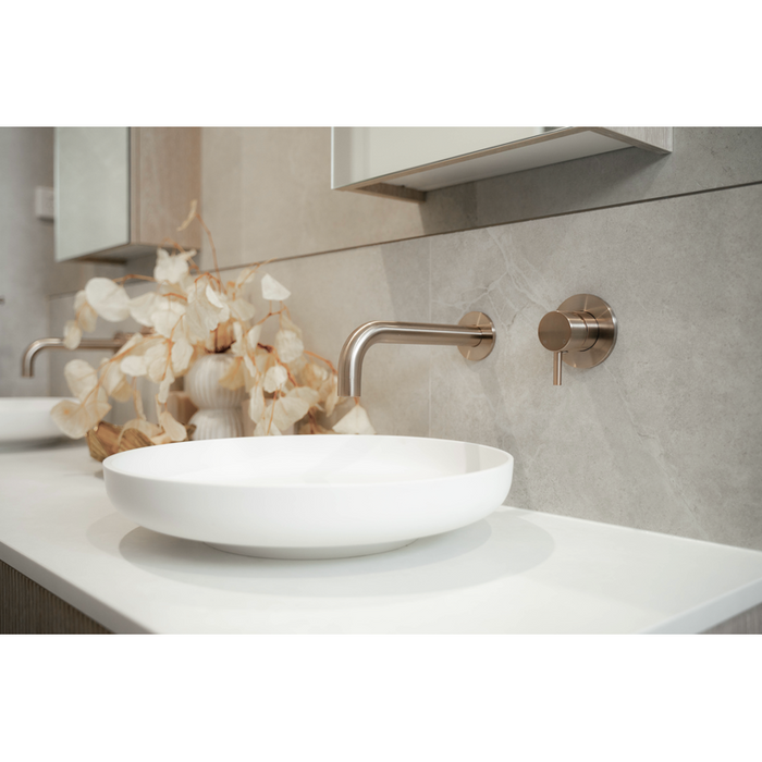 Meir Round Wall Mixer Short Pin–lever Trim Kit (In-wall Body Not Included) - Champagne-blue-leaf-bathware