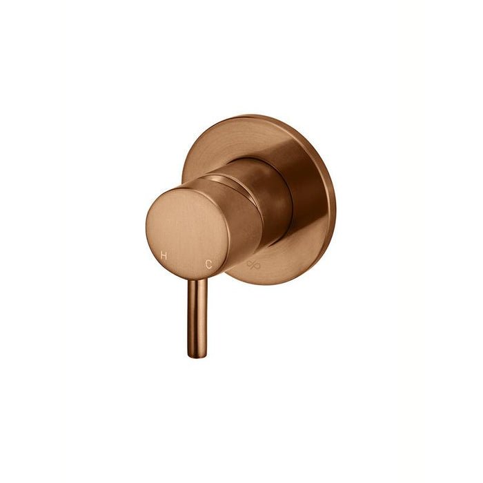 Meir Round Wall Mixer Short Pin–lever Trim Kit (In-wall Body Not Included) - Lustre Bronze-blue-leaf-bathware