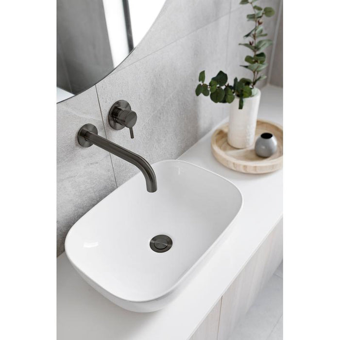 Meir Round Wall Mixer Short Pin–lever Trim Kit (In-wall Body Not Included) - Shadow Gunmetal-blue-leaf-bathware