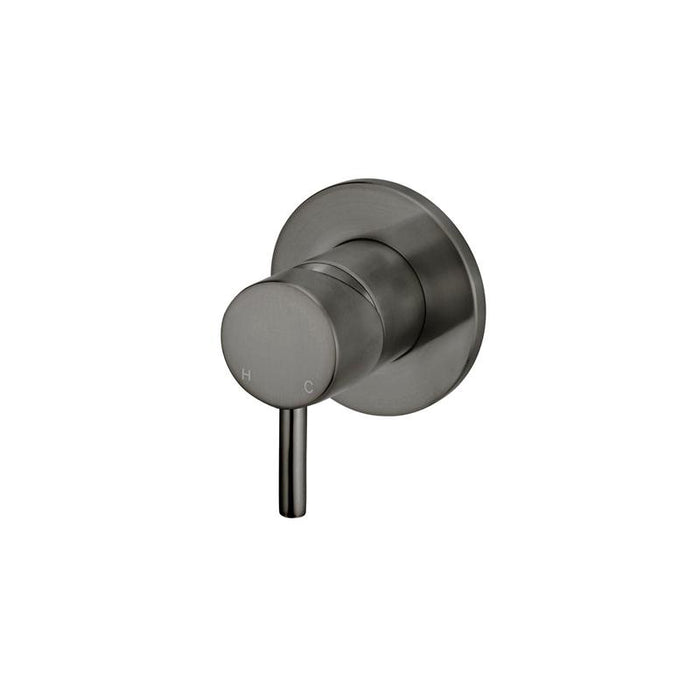 Meir Round Wall Mixer Short Pin–lever Trim Kit (In-wall Body Not Included) - Shadow Gunmetal-blue-leaf-bathware
