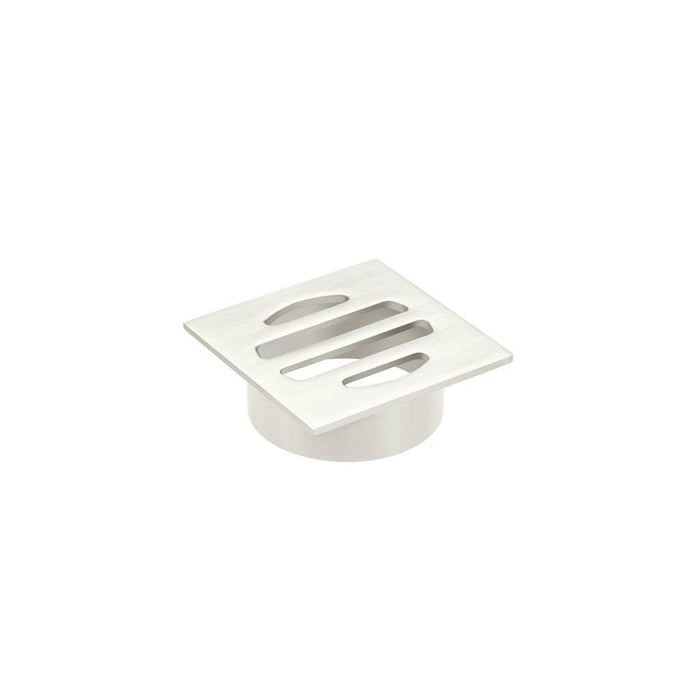 Meir Square Floor Grate Shower Drain 50mm outlet - PVD Brushed Nickel-blue-leaf-bathware