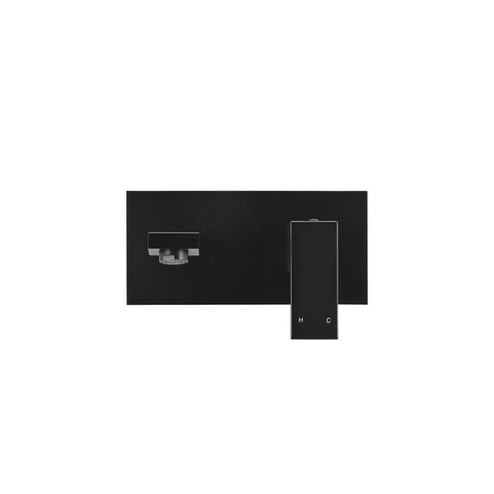 Meir Square Wall Basin Mixer and Spout - Matte Black-blue-leaf-bathware