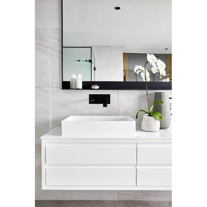 Meir Square Wall Basin Mixer and Spout - Matte Black-blue-leaf-bathware