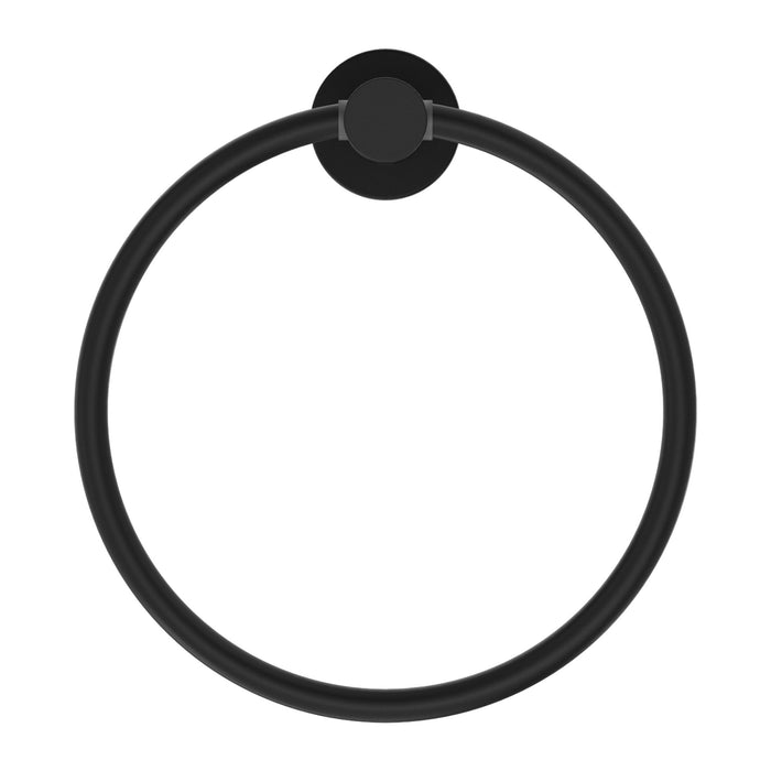 Nero Mecca Hand Towel Ring - Matte Black-NR1980MB-blue-leaf-bathware