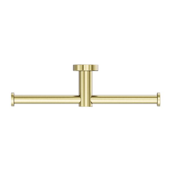 Nero Mecca Double Toilet Roll Holder - Brushed Gold-NR1986DBG-blue-leaf-bathware