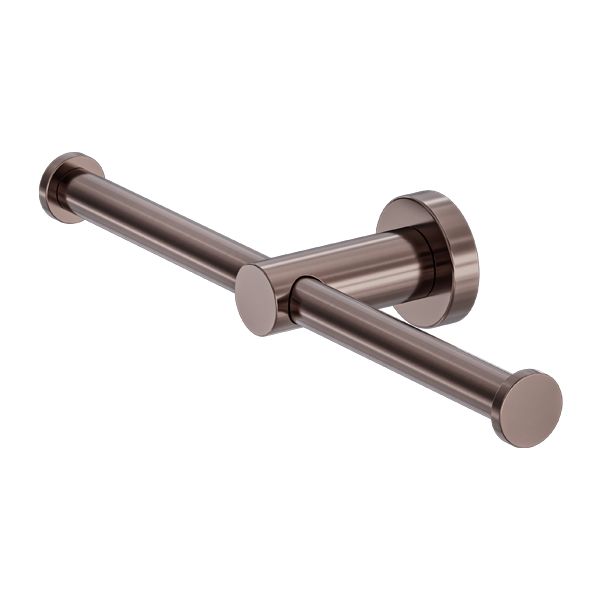 Nero Mecca Double Toilet Roll Holder - Brushed Bronze-NR1986DBZ-blue-leaf-bathware