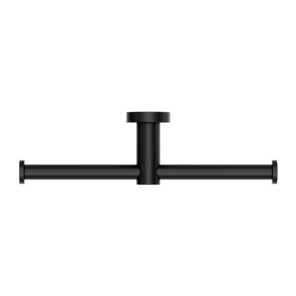 Nero Mecca Double Toilet Roll Holder - Matte Black-NR1986DMB-blue-leaf-bathware