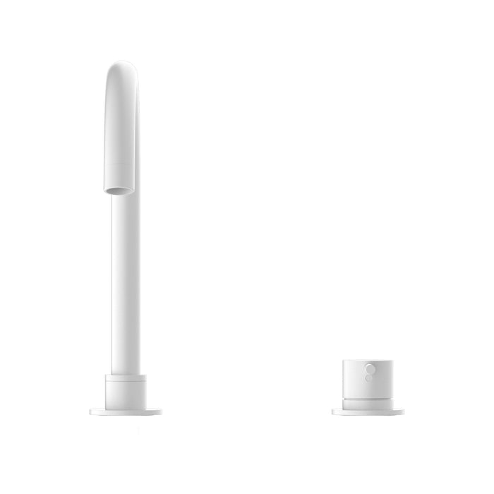 Nero Mecca Hob Basin Mixer Round Swivel Spout - Matte White-NR221901bMW-blue-leaf-bathware