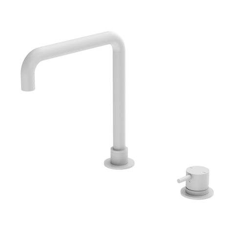 Nero Mecca Hob Basin Mixer Square Swivel Spout - Matte White-NR221901cMW-blue-leaf-bathware