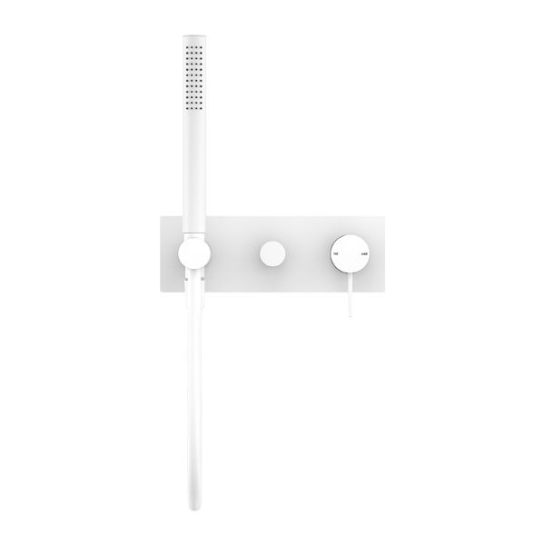 Nero Mecca Shower Mixer Diverter System - Matte White-NR221912eMW-blue-leaf-bathware