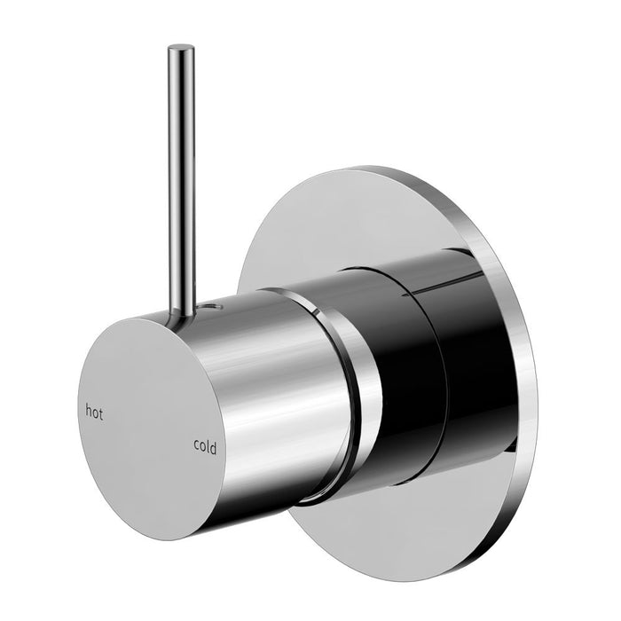 Nero Mecca Shower Mixer Handle Up 80mm Plate - Chrome-NR221911bCH-blue-leaf-bathware