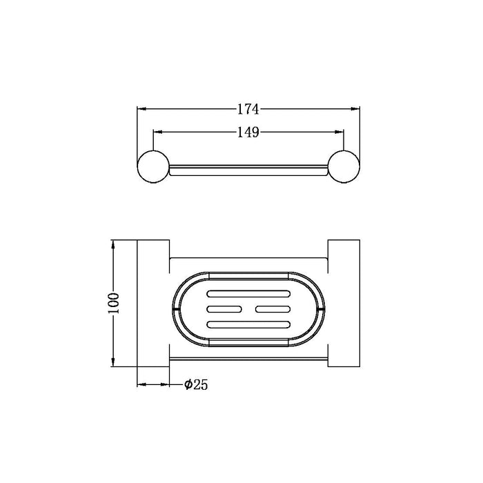 Nero Mecca II Soap Dish Holder - Matte Black-NR2381MB-blue-leaf-bathware