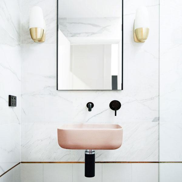 Nood Co Cube Basin Wall Hung - 14 Colours-CU1-2-0-BL-blue-leaf-bathware