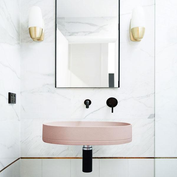 Nood Co Pill Basin Wall Hung - 14 Colours-PL1-2-0-BL-blue-leaf-bathware