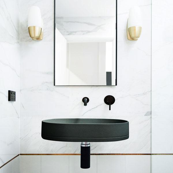 Nood Co Pill Basin Wall Hung - 14 Colours-PL1-2-0-CH-blue-leaf-bathware