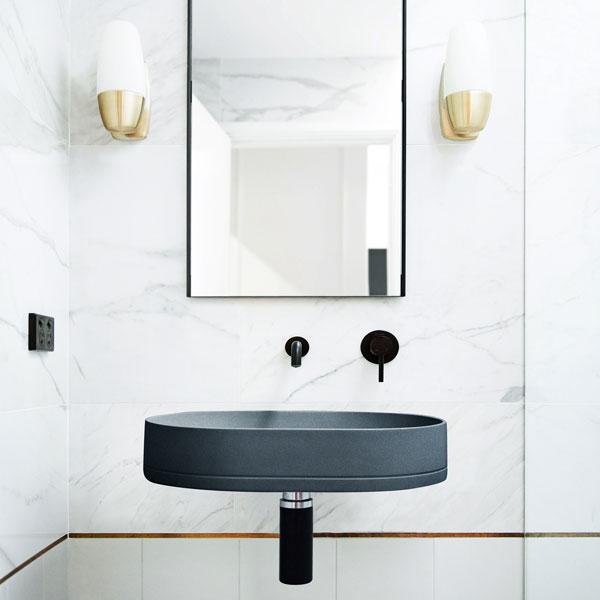 Nood Co Pill Basin Wall Hung - 14 Colours-PL1-2-0-CO-blue-leaf-bathware